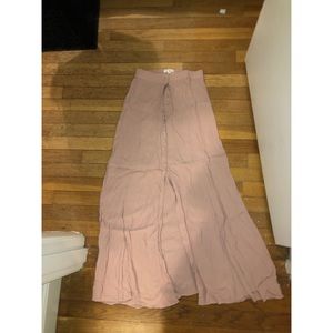 blush pink maxi skirt w/ buttons